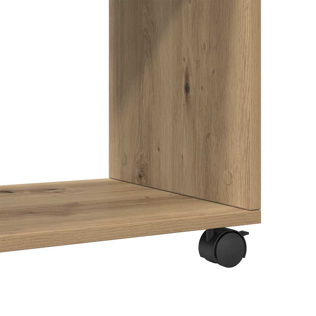 Side Table with Wheels Artisian Oak 70x35x60 cm Engineered Wood